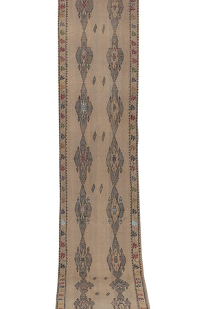 Vintage Turkish Kilim Runner 2'7'' x 13'4''