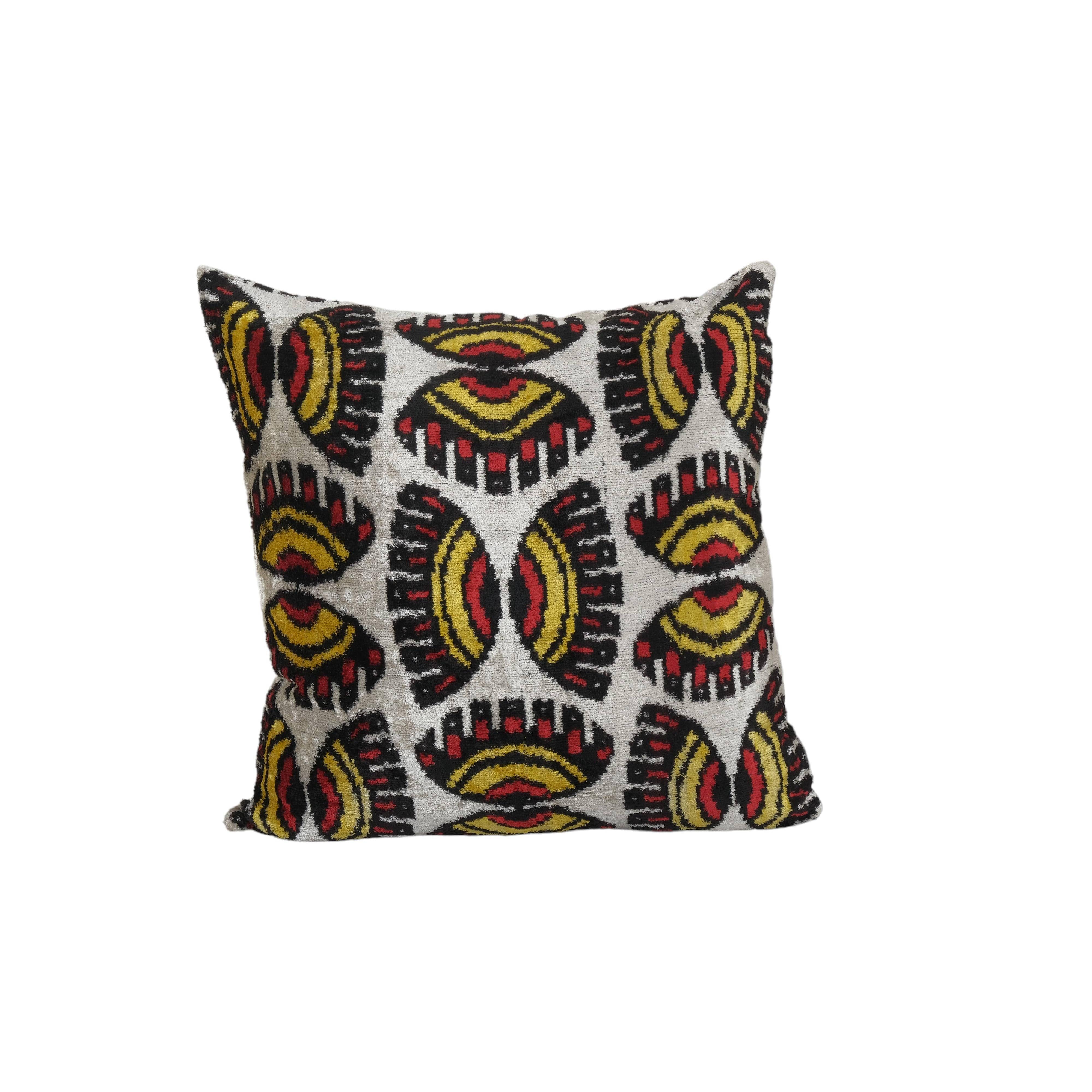 Silk Ikat Velvet Pillow Cover | 21'' x 22''