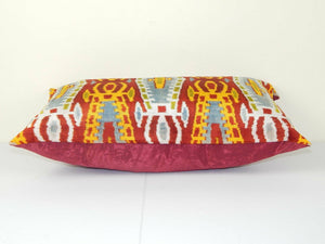 Silk Ikat Velvet Pillow Cover | 16'' x 24''