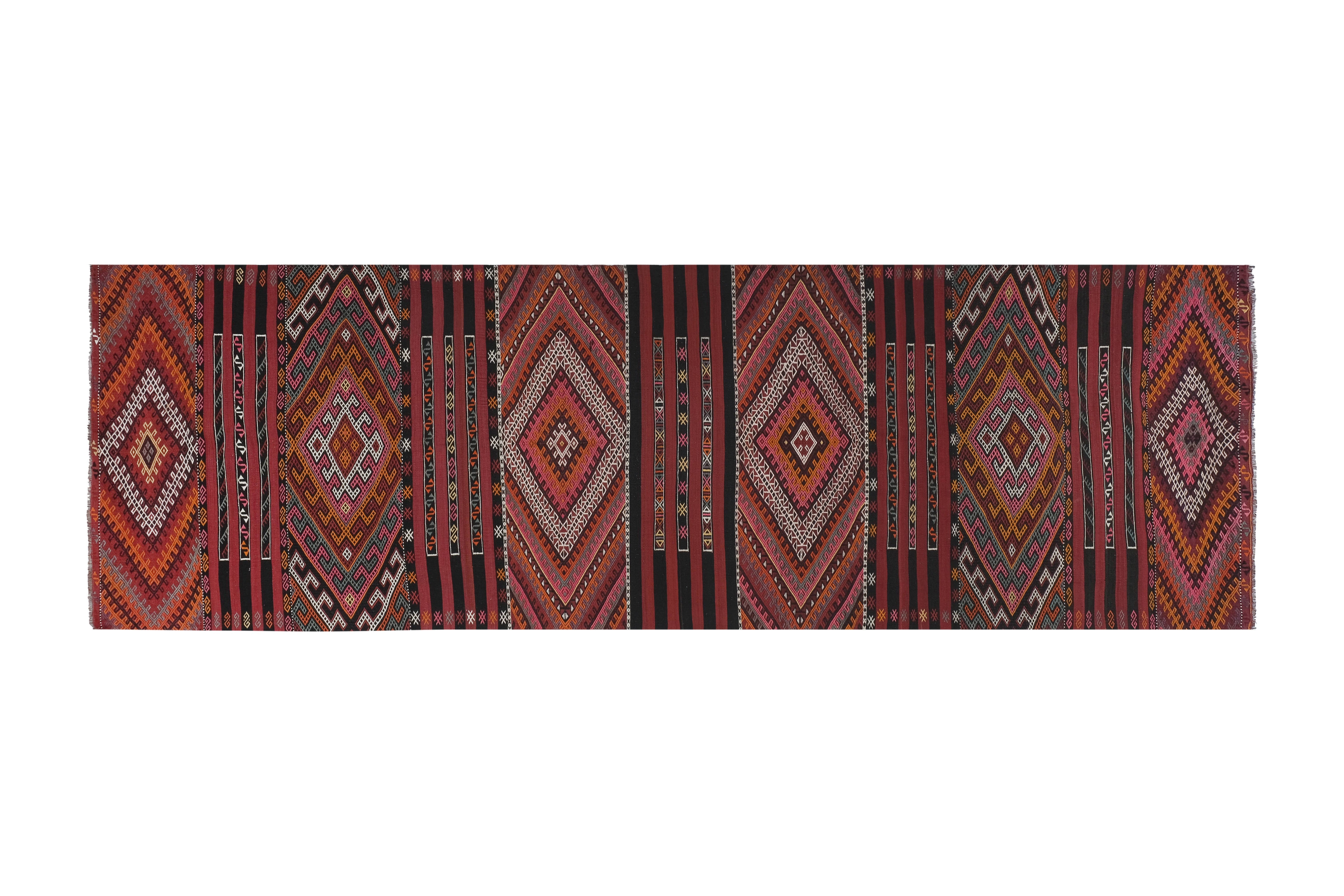 Vintage Turkish Kilim Runner 4'8'' x 14'7''