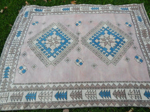 Vintage Turkish Kars Oushak Rug 5'1'' x 6'3''