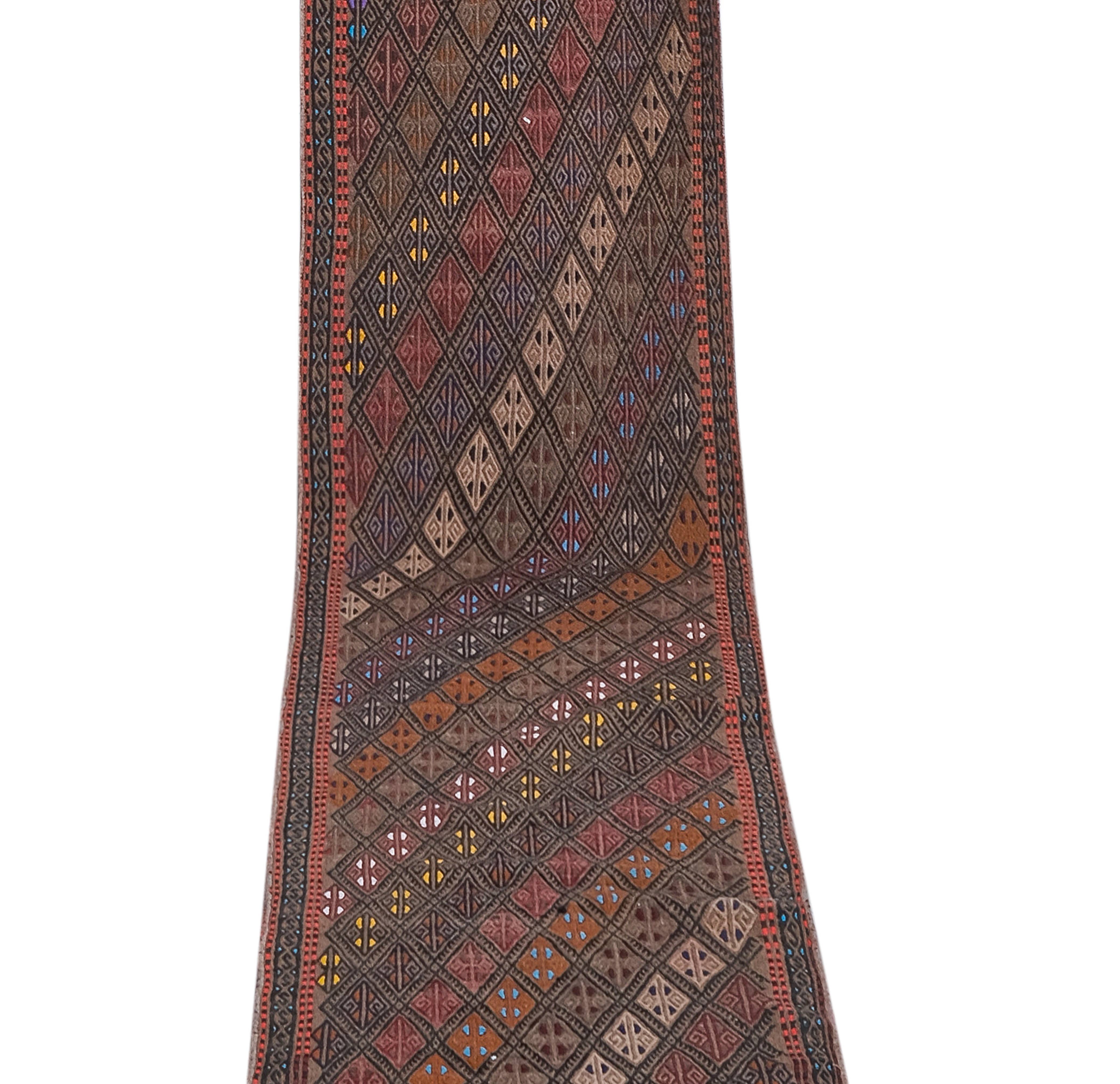 Vintage Turkish Kilim Runner 2'2'' x 16'1''