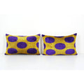 Silk Ikat Velvet Pillow Cover Set of 2 | 16'' x 24''