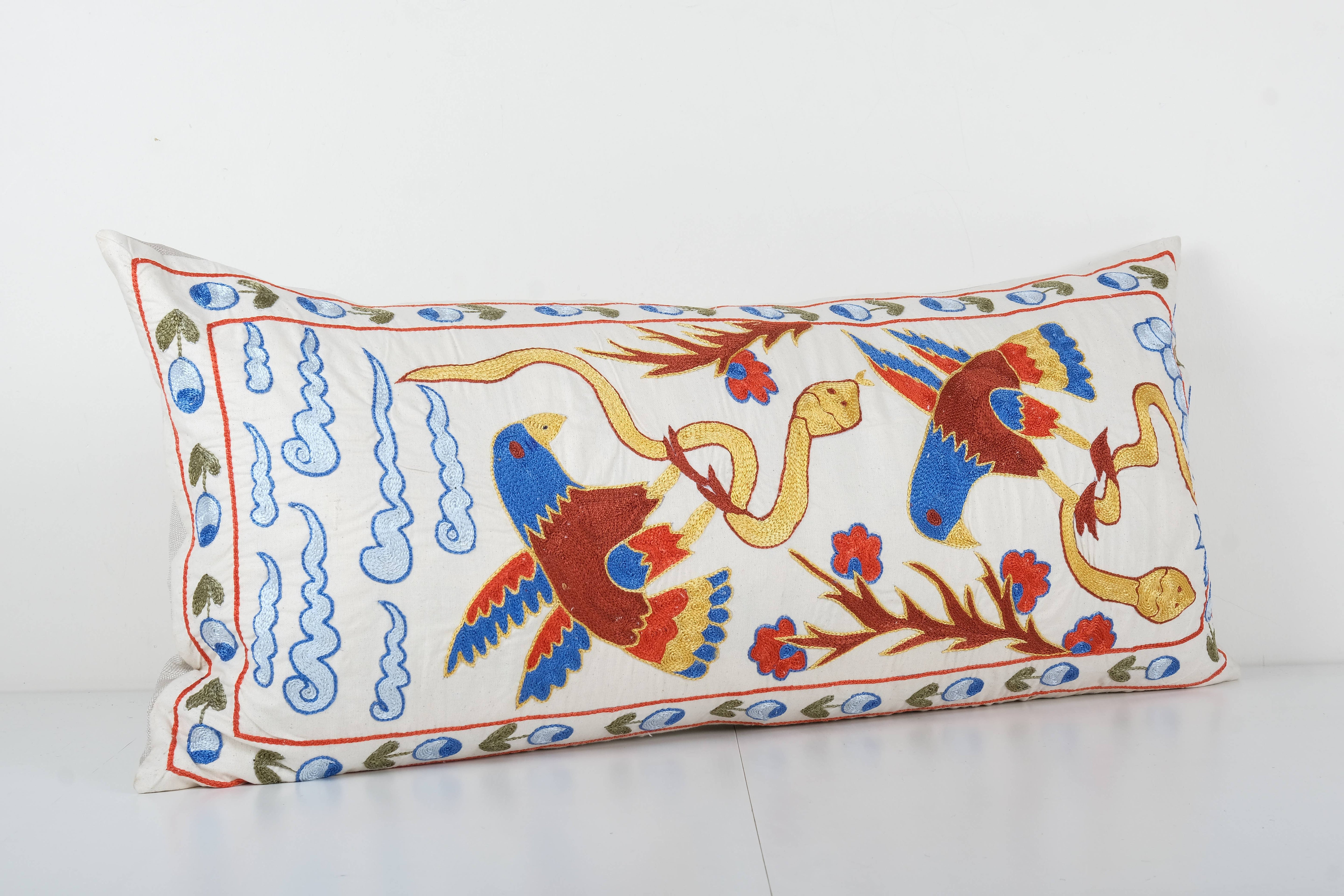 Snake Suzani Bedding Pillow Cover | 18'' x 36''
