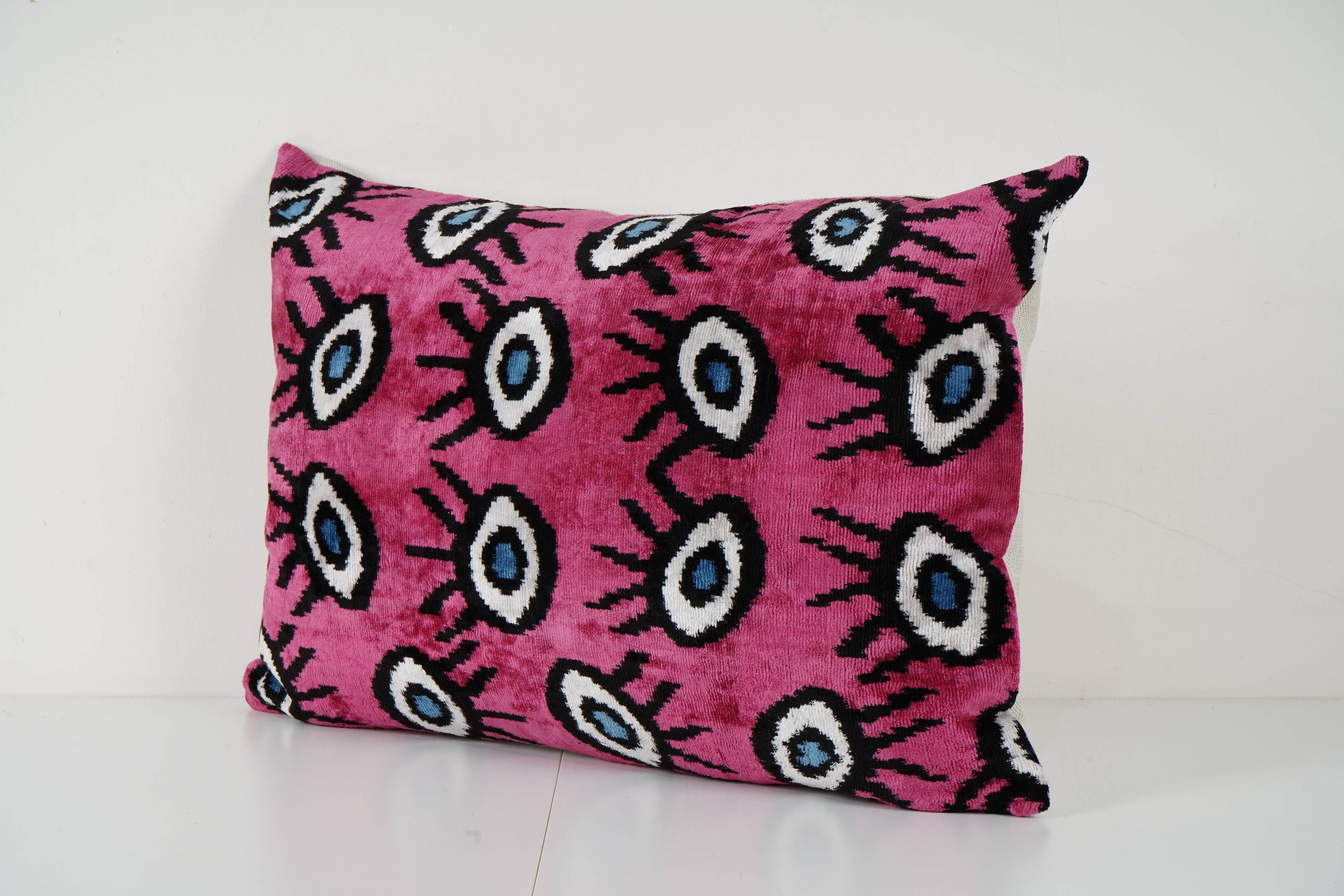 Silk Ikat Velvet Pillow Cover | 16'' x 24''