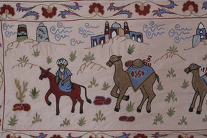 Hand-Embroidered Suzani Table Runner 1'9'' x 6'3''