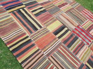 Vintage Turkish Patchwork Kilim Rug 7'1'' x 9'10''