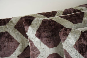 Silk Ikat Velvet Pillow Cover Set of 3 | 16'' x 24''