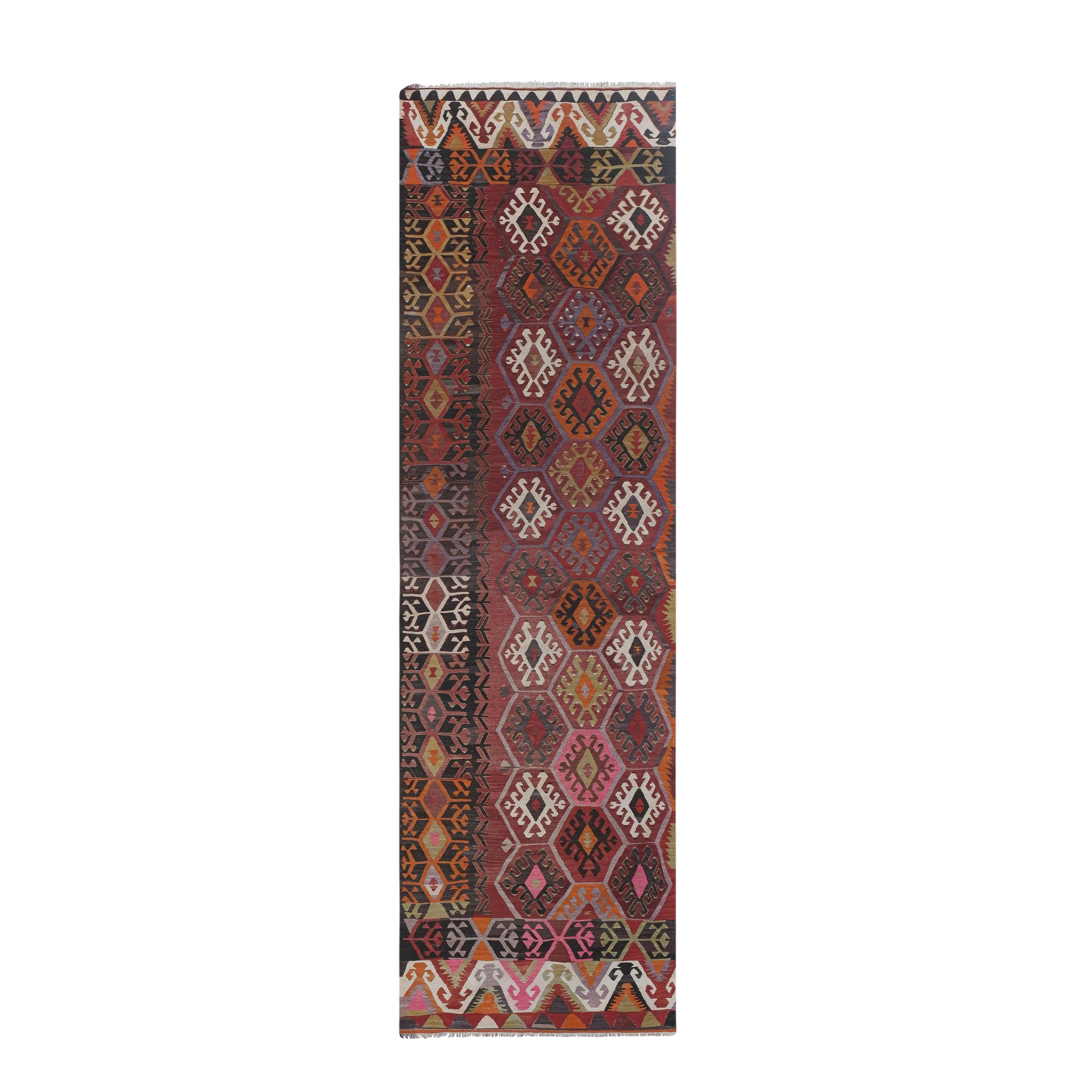 Vintage Turkish Kilim Runner 3'9'' x 12'4''