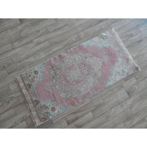 Vintage Oushak Rug 17'' x 37''