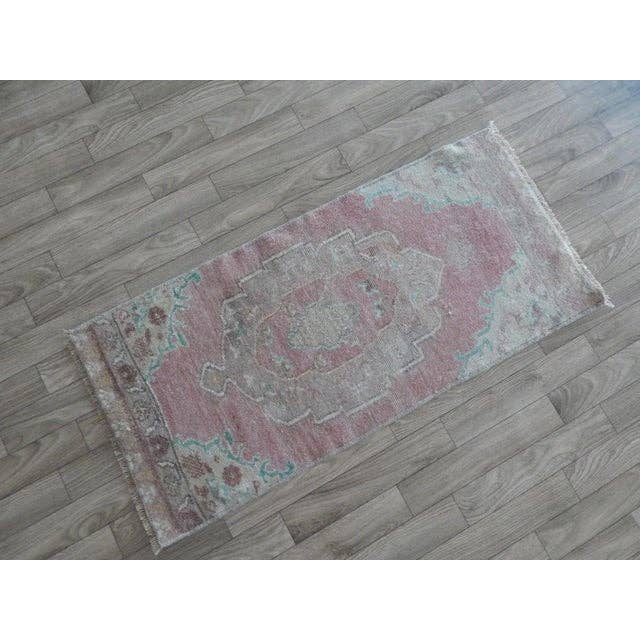Vintage Oushak Rug 17'' x 37''
