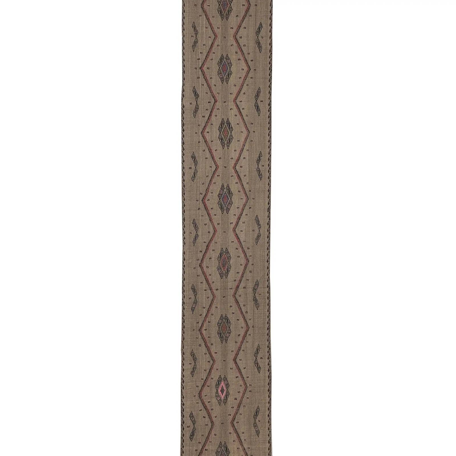 Vintage Turkish Kilim Runner 1'8'' x 12'3''