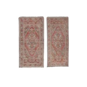 Vintage Oushak Yastik Rugs Set of 2 | 22'' x 41''