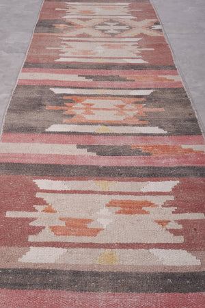 Vintage Turkish Kilim Runner 2'4'' x 22'