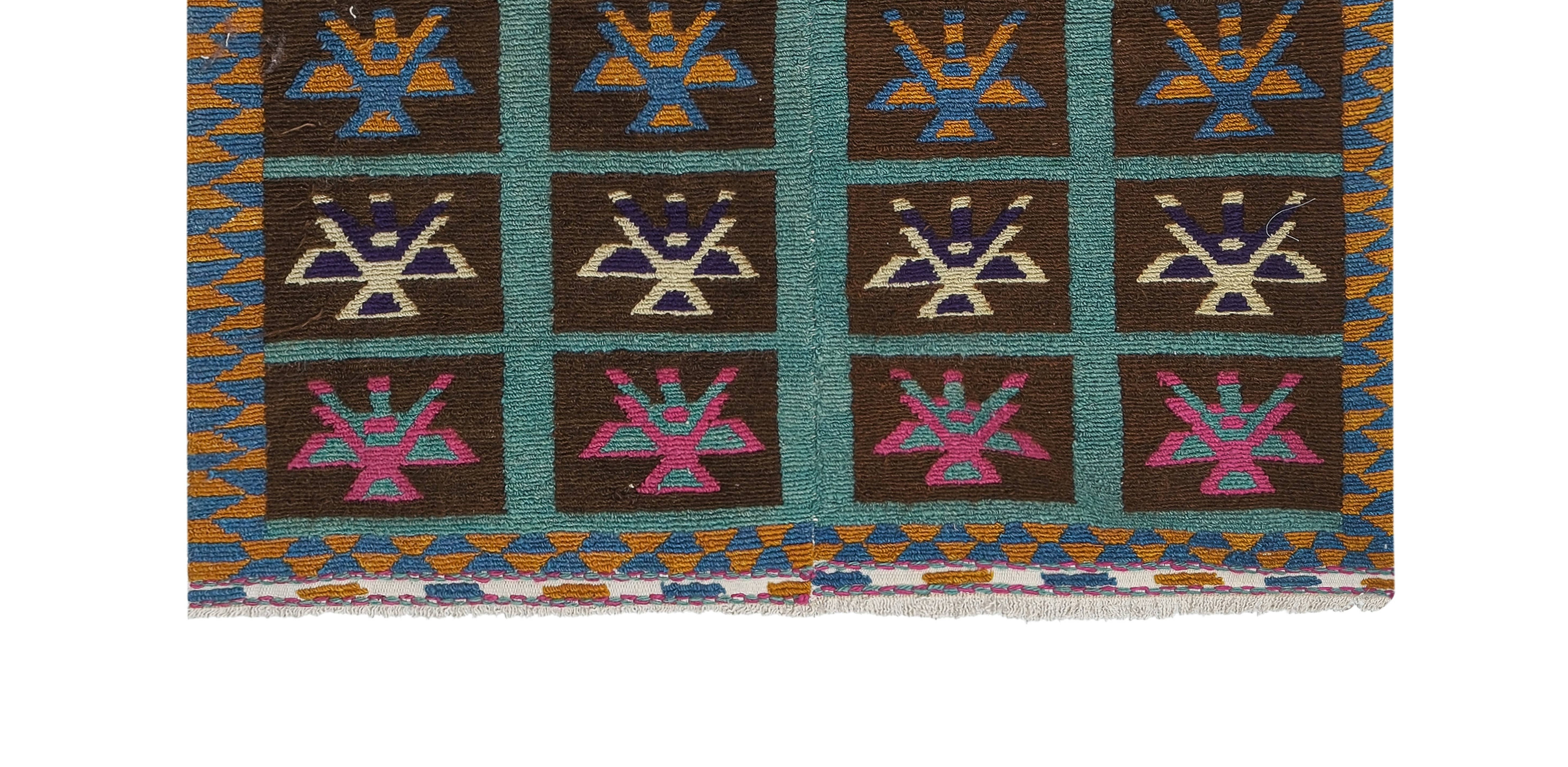 Vintage Turkish Tulu Rug 4'1'' x 4'7''