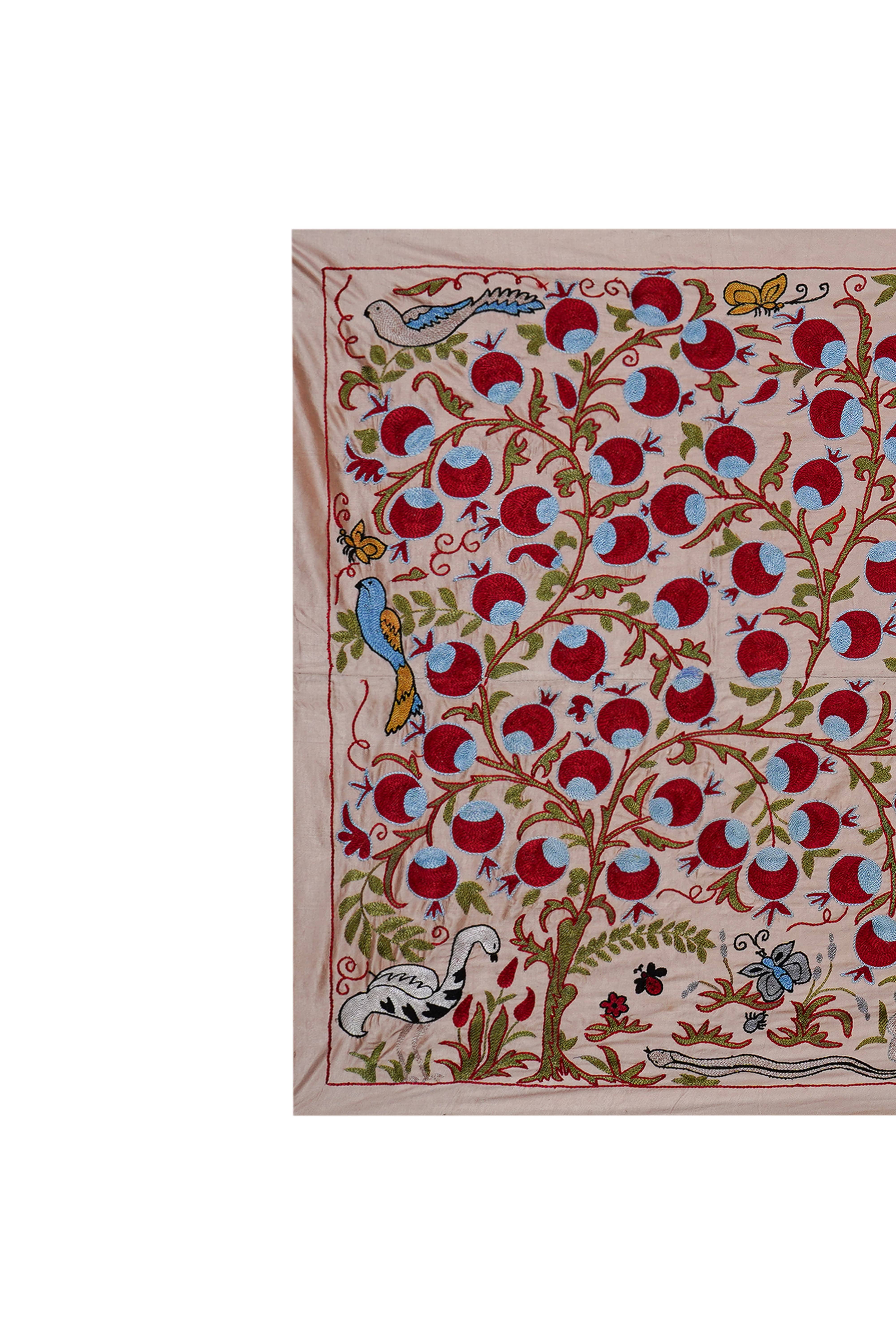 Silk Suzani Wall Hanging & Bedspread 3'4'' x 6'1''