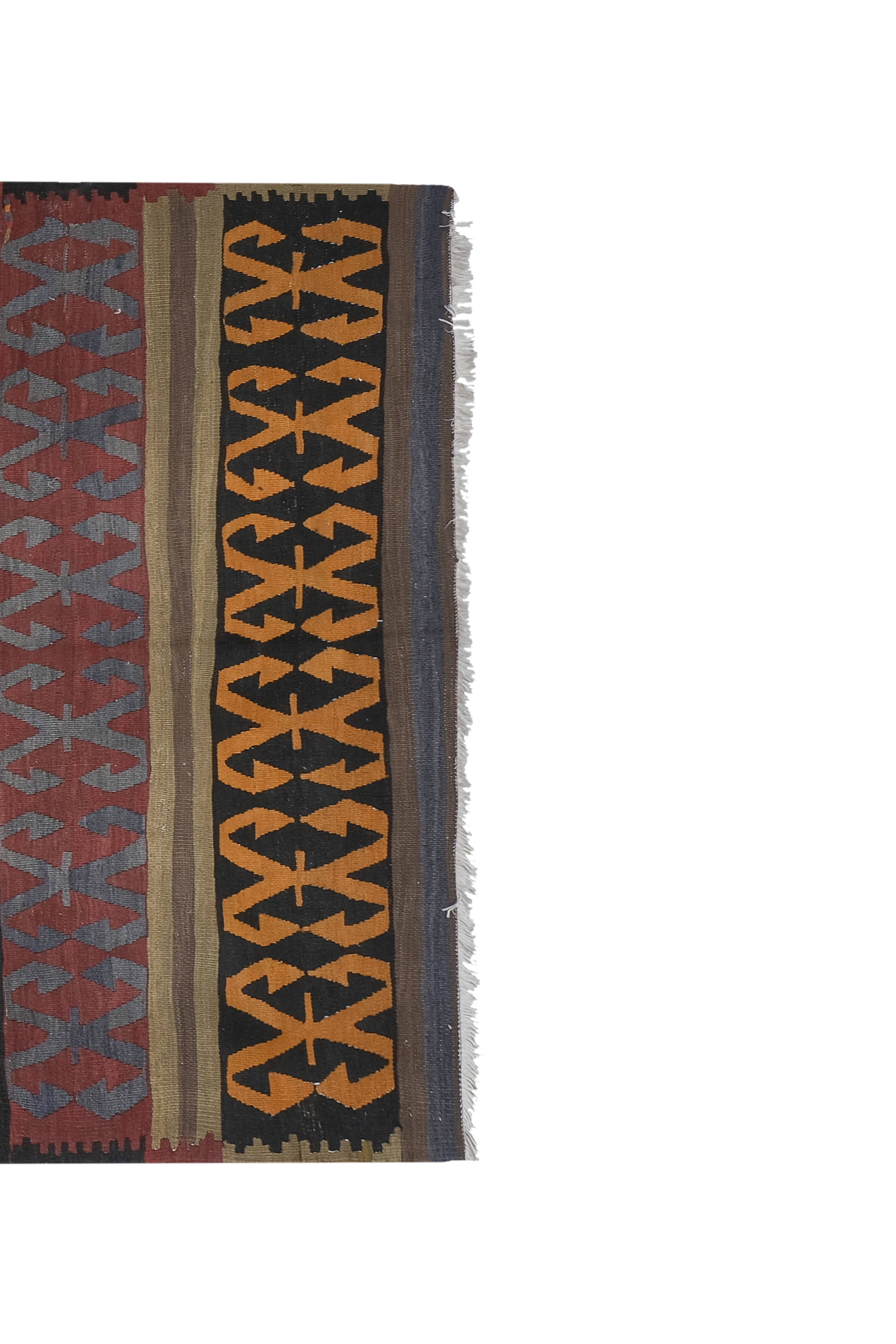 Vintage Turkish Konya Kilim Runner 4'11'' x 10'1''