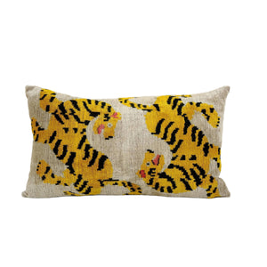Tiger Silk Ikat Velvet Pillow Cover | 16'' x 22''