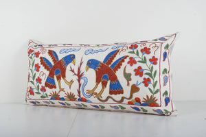 Bird Suzani Bedding Pillow Cover | 18'' x 38''
