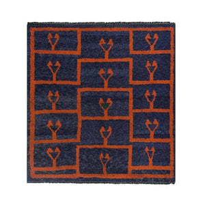 Vintage Turkish Shaggy Rug 6' x 6'2''