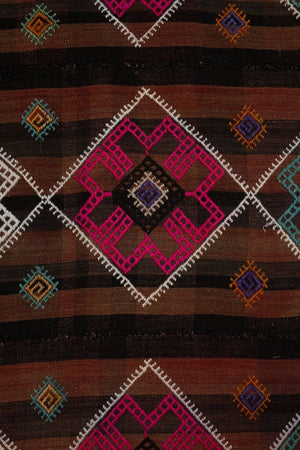 Vintage Turkish Kilim Rug 5'4'' x 10'7''