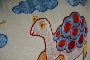 Turtle Suzani Pillow Cover | 18'' x 19''