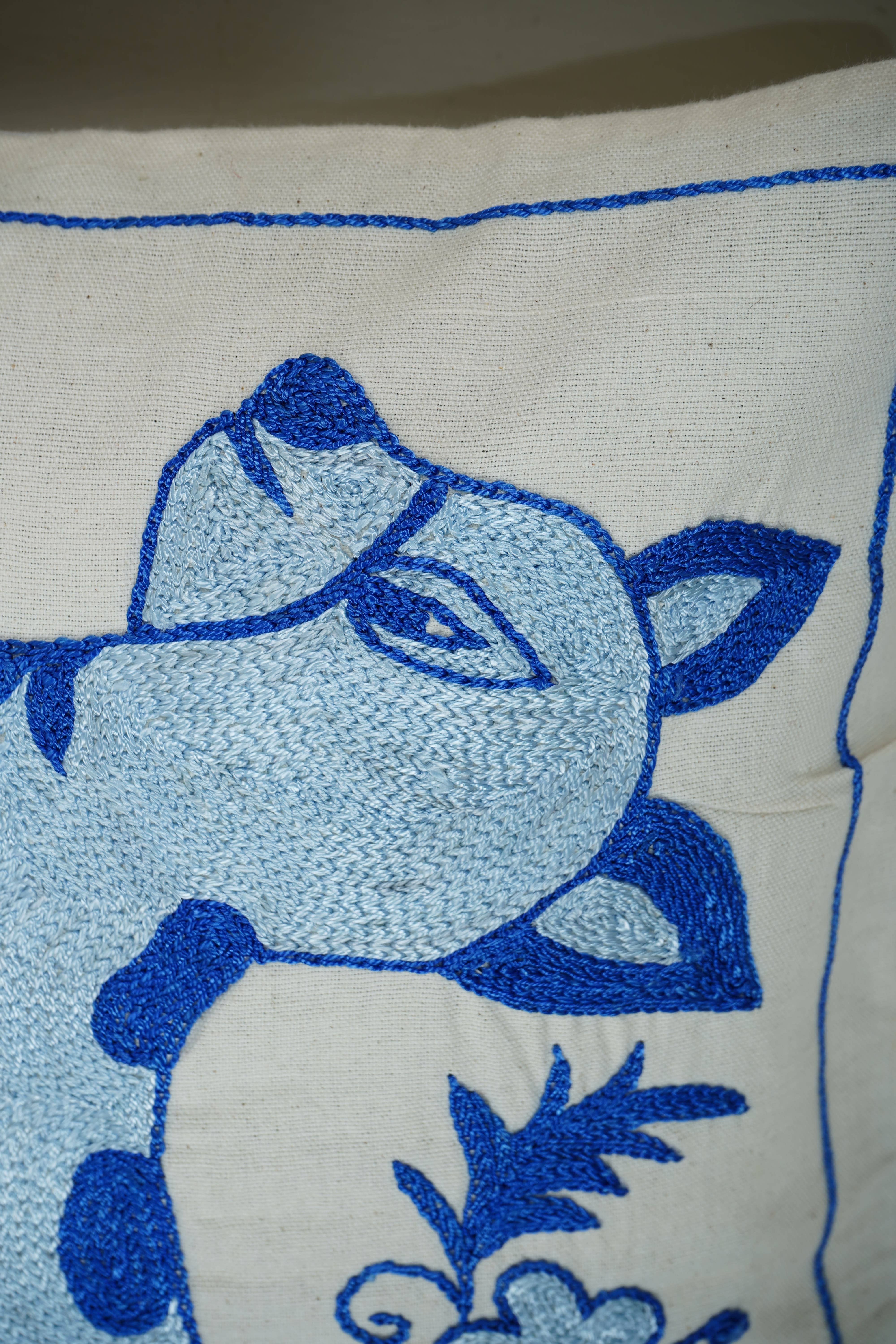 Deer Suzani Pillow Cover Set of 2 | 18'' x 18''