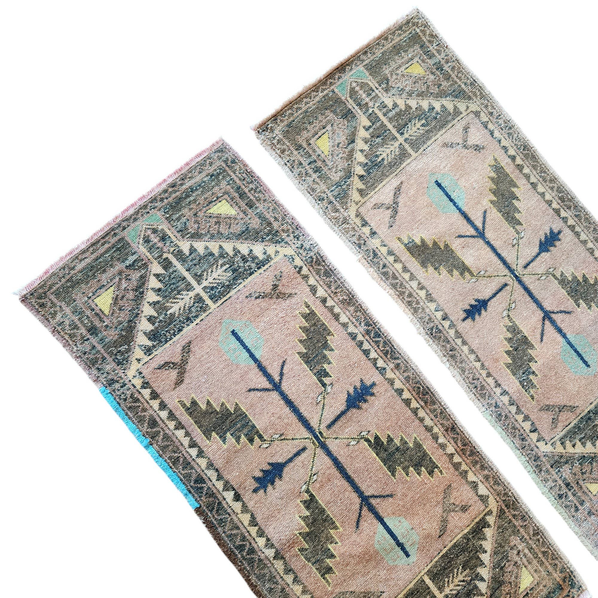 Vintage Turkish Yastik Rugs Set of 2 | 20'' x 45''
