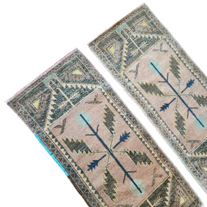 Vintage Turkish Yastik Rugs Set of 2 | 20'' x 45''