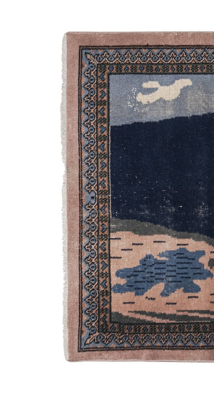 Vintage Turkish Rug 3'3'' x 4'