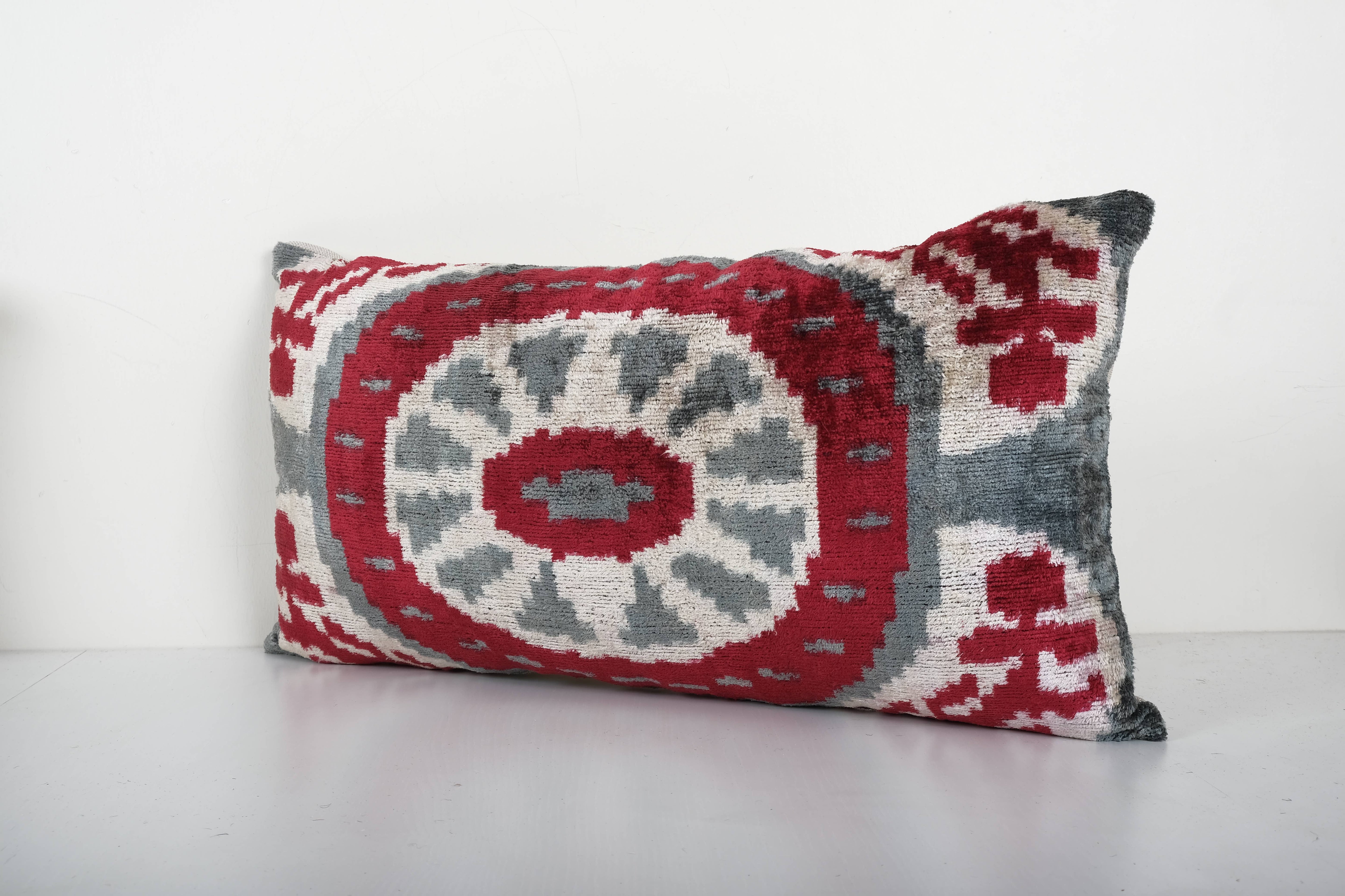 Silk Ikat Velvet Pillow Cover | 13'' x 24''