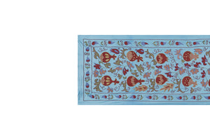 Hand-Embroidered Silk Suzani Wall Hanging & Bedspread 1'9'' x 6'3''