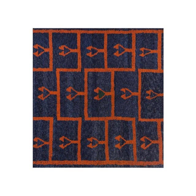 Vintage Turkish Shaggy Rug 6' x 6'2''
