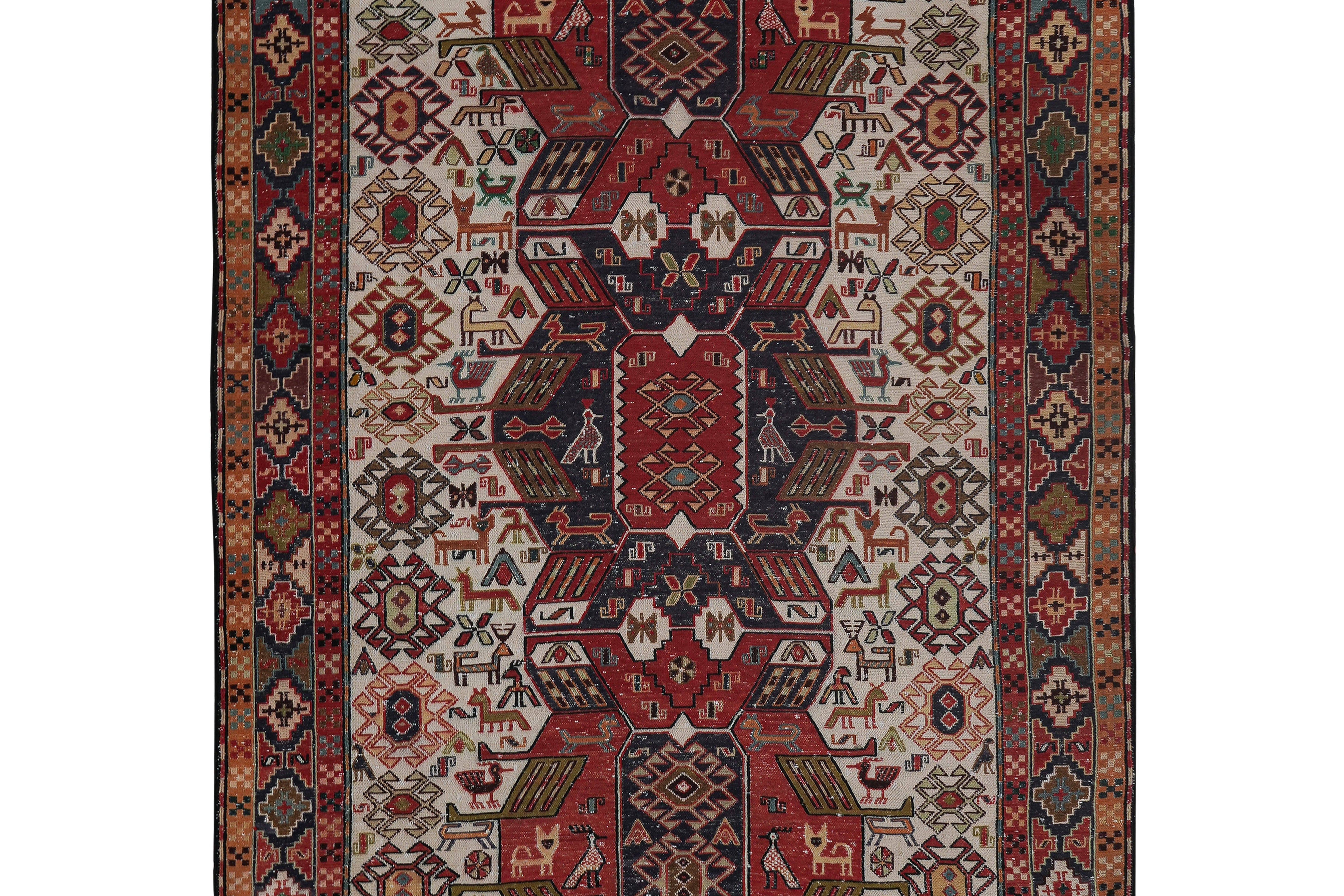 Vintage Soumac Kilim Rug 4' x 6'4''