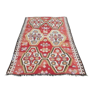 Vintage Turkish Kilim Rug 4'7'' x 6'3''