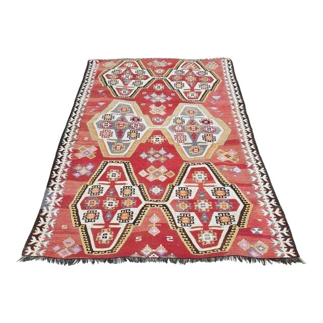 Vintage Turkish Kilim Rug 4'7'' x 6'3''