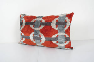 Silk Ikat Velvet Pillow Cover | 16'' x 26''