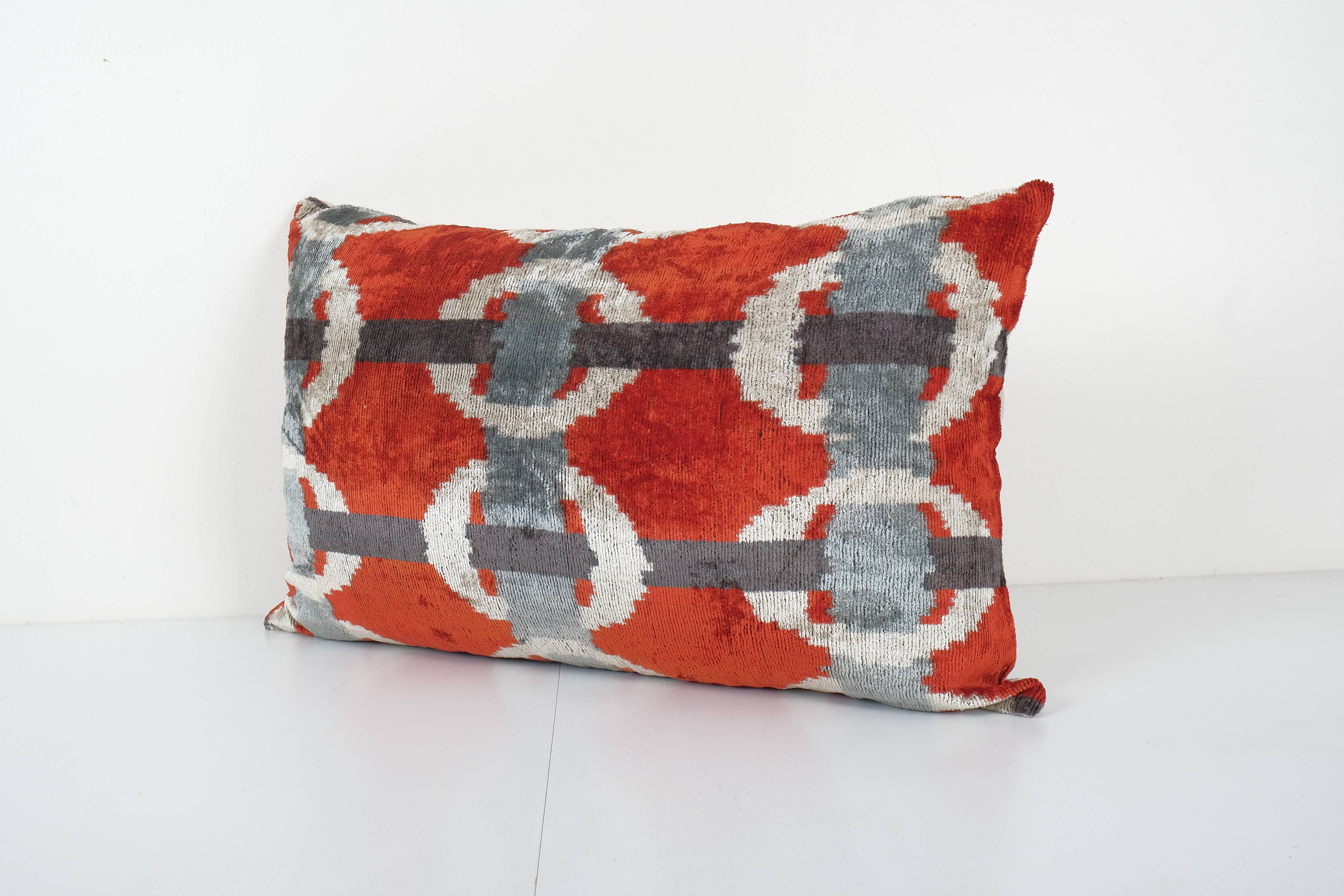 Silk Ikat Velvet Pillow Cover | 16'' x 26''