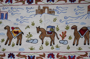 Hand-Embroidered Suzani Table Runner 1'8'' x 6'3''