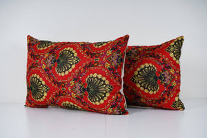 Uzbek Roller Printed Pillow Cover Set of 2 | 14'' x 22''
