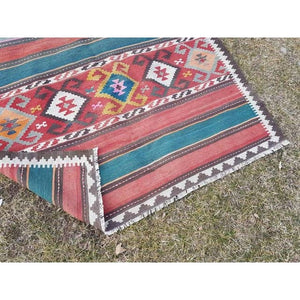 Vintage Caucasian Kilim Runner 5'1'' x 11'5''