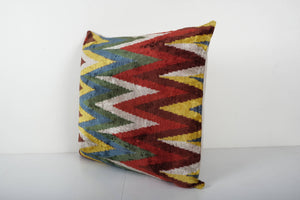Silk Ikat Velvet Pillow Cover | 26'' x 26''