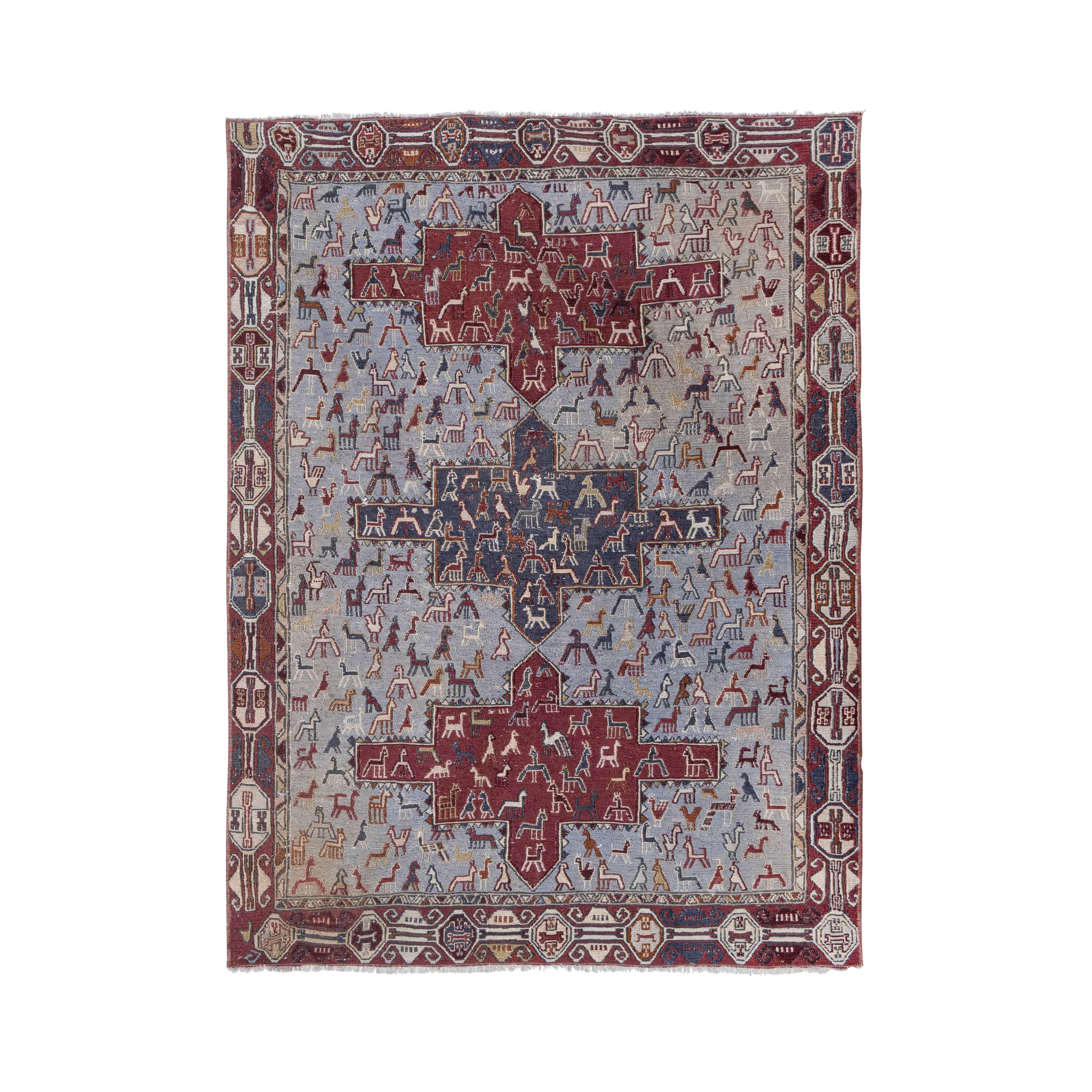 Hand-Embroidered Vintage Textile 42'' x 57''