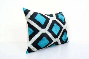Silk Ikat Velvet Pillow Cover | 16'' x 24''