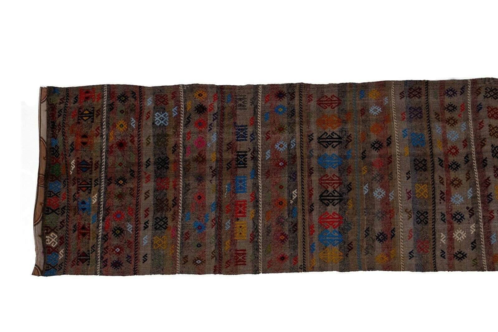 Vintage Turkish Kilim Runner 3'3'' x 9'3''