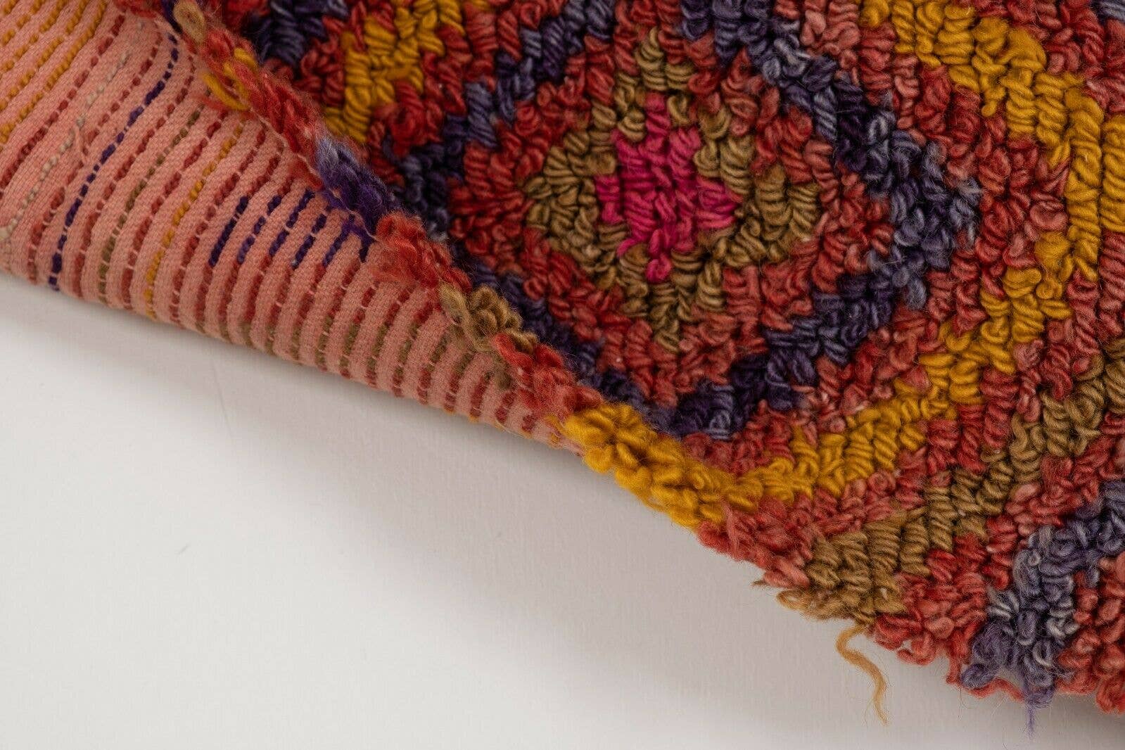 Vintage Checkered Turkish Tulu Rug 3'10'' x 5'4''