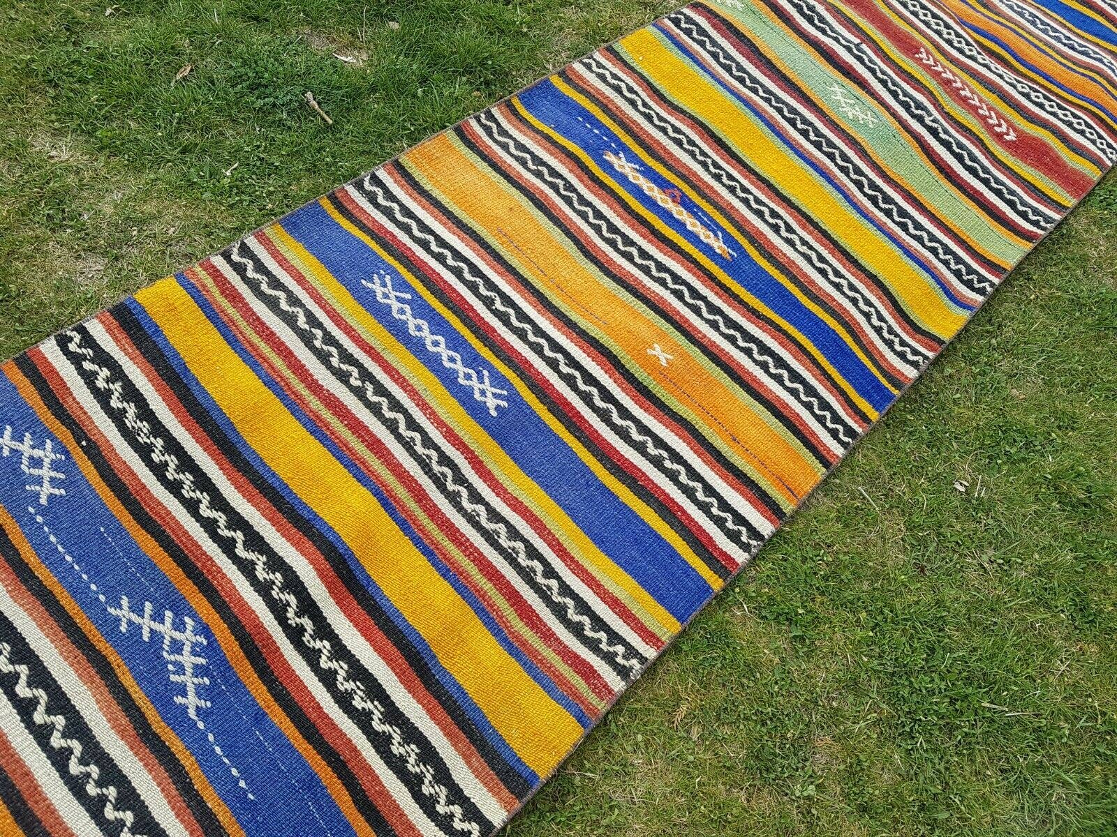 Vintage Turkish Kilim Runner 2'5'' x 21'4''