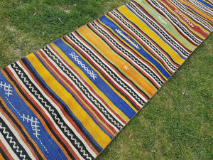 Vintage Turkish Kilim Runner 2'5'' x 21'4''