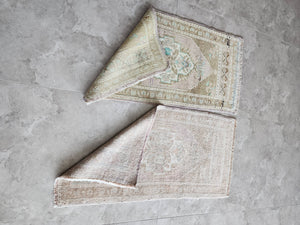 Vintage Turkish Yastik Rugs Set of 2 | 20'' x 39''