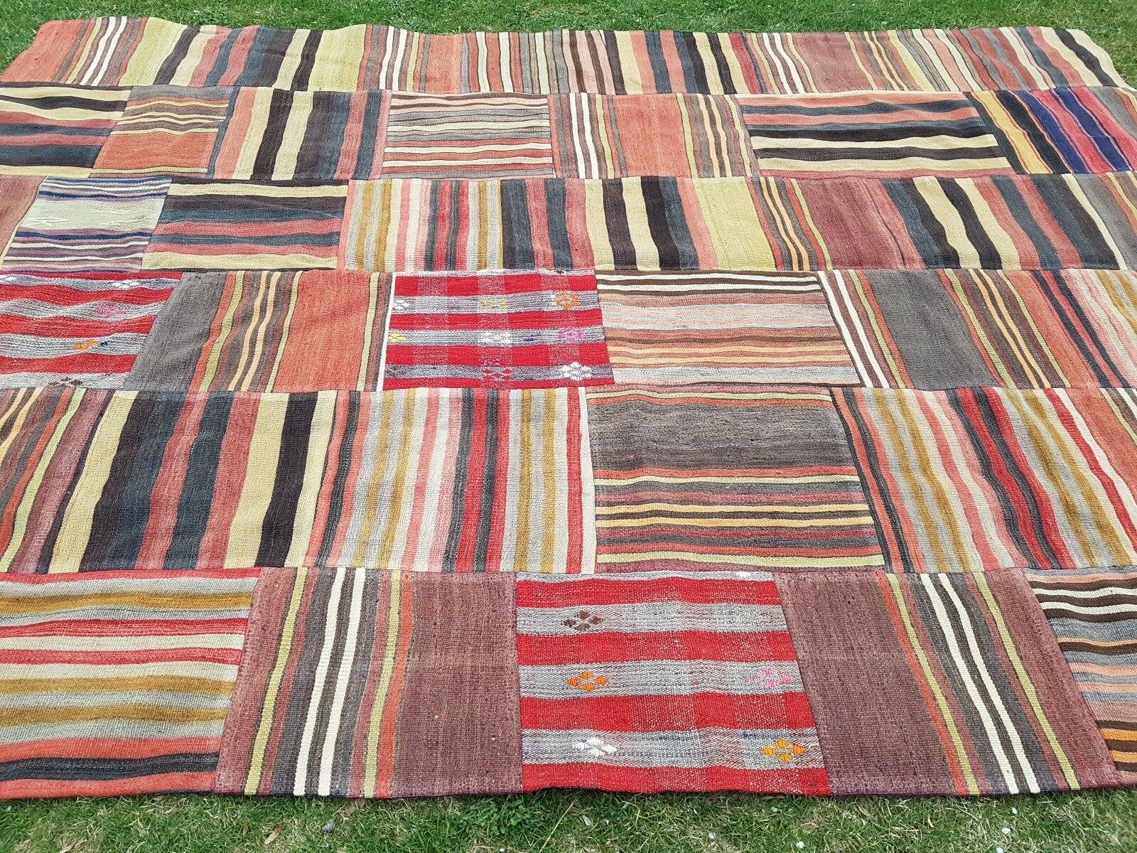 Vintage Turkish Patchwork Kilim Rug 7'1'' x 9'10''